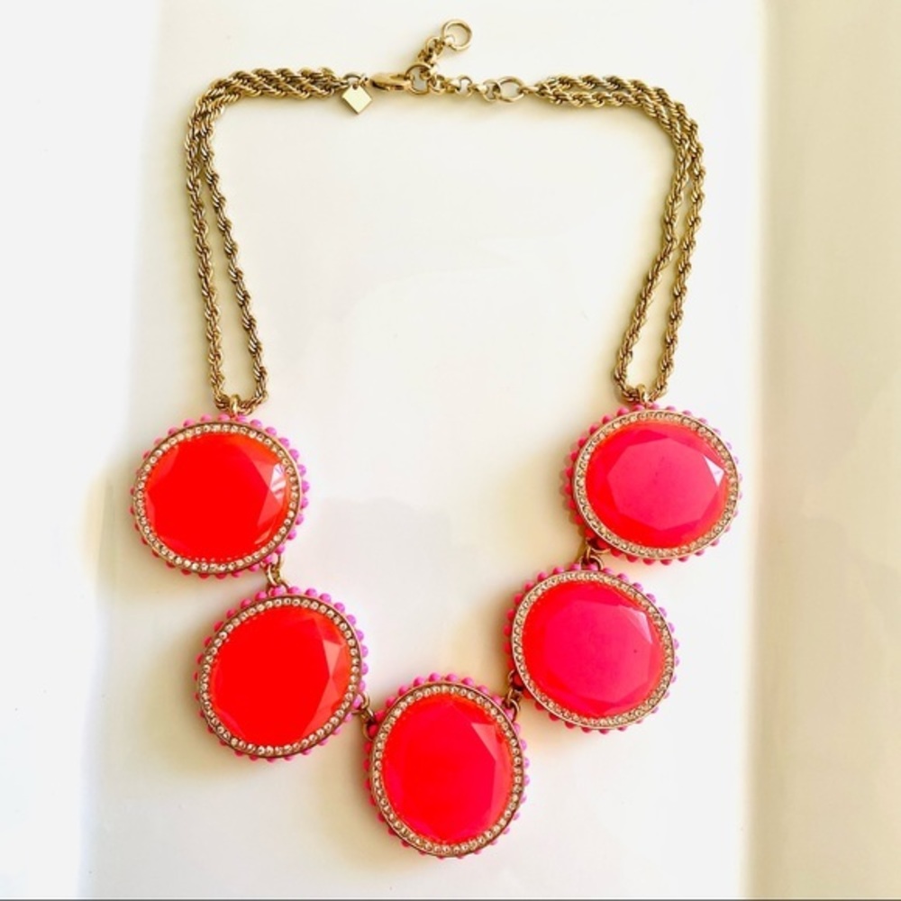 LBanana Republic Statement Necklace Pink Orange